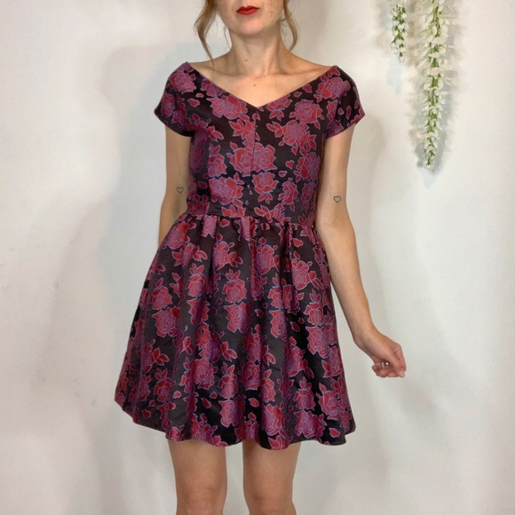 TRUE DECADENCE brocade fit & flare dress Regencycore 1854 - Picture 8 of 10